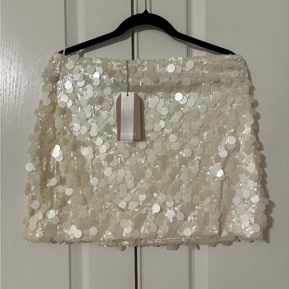 Meshki Cream Sequin Maude Skirt